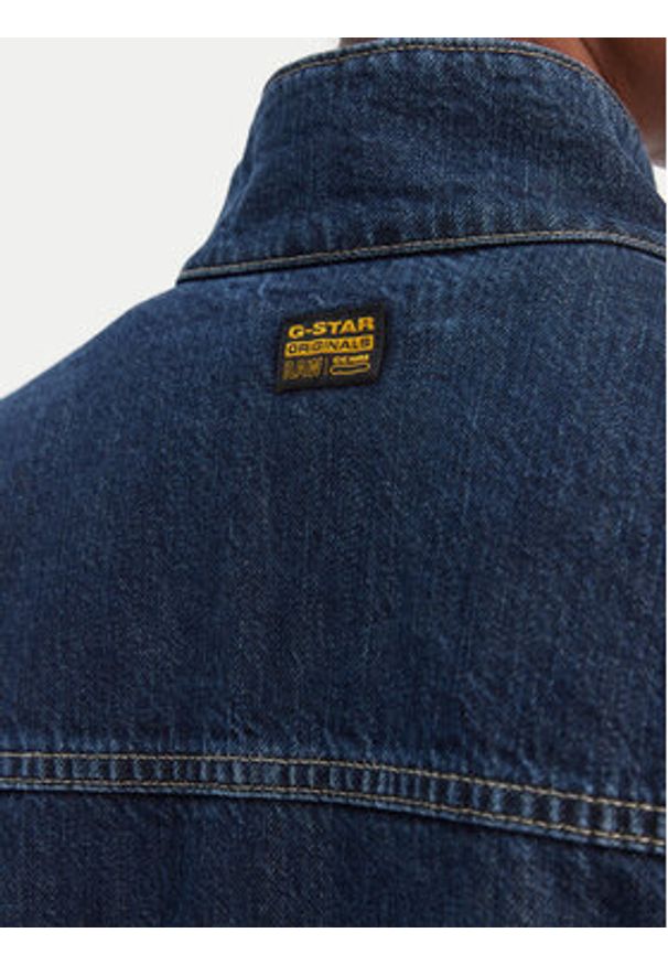 G-Star RAW - G-Star Raw Kurtka jeansowa Rib Trucker D28586-D536 Niebieski Regular Fit. Kolor: niebieski. Materiał: bawełna