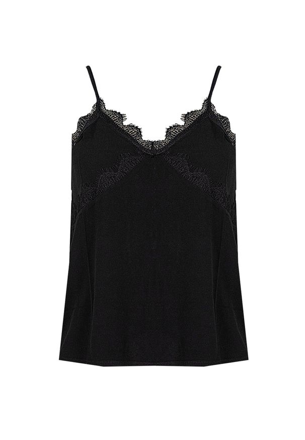 Pepe Jeans Top "Karey" | PL304343 | Karey | Kobieta | Czarny. Okazja: na co dzień. Kolor: czarny. Materiał: wiskoza. Długość rękawa: na ramiączkach. Wzór: koronka. Styl: casual