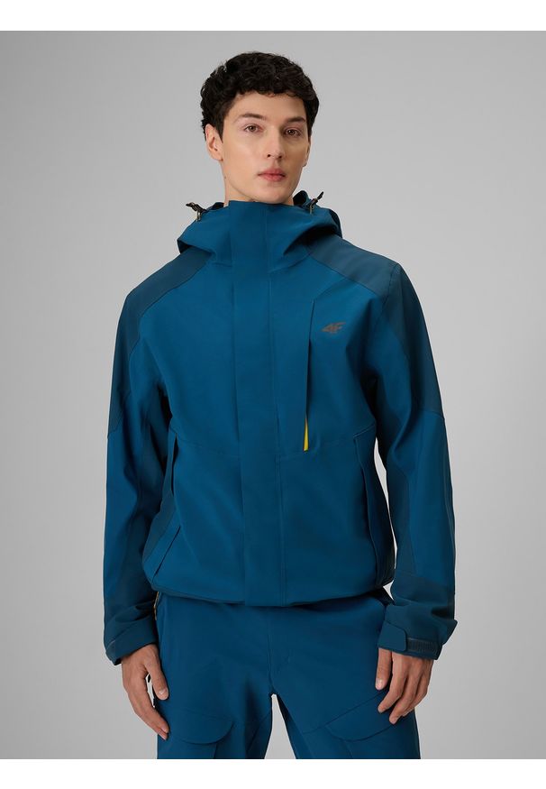 4f - 4F Kurtka trekkingowa membrana 8000 męska - granatowa XXL. Kolor: niebieski. Materiał: materiał. Długość: długie. Sport: turystyka piesza