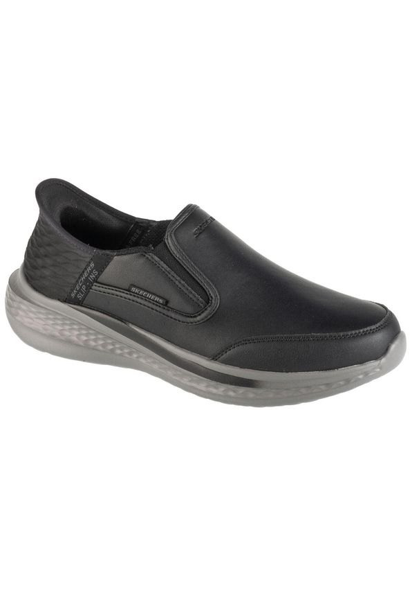 skechers - Buty sportowe Sneakersy męskie, Slip-Ins: Slade. Kolor: czarny. Sport: turystyka piesza