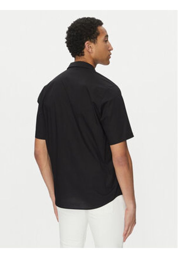 Karl Lagerfeld - KARL LAGERFELD Koszula 605443 552600 Czarny Relaxed Fit. Typ kołnierza: dekolt w karo. Kolor: czarny. Materiał: bawełna