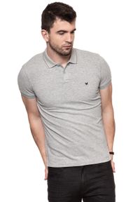 Wrangler - POLO WRANGLER S/S POLO MID GREY MEL W7B58K437. Typ kołnierza: polo #7