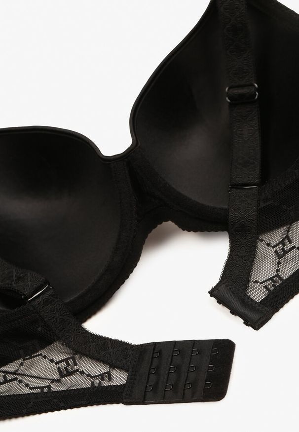 Born2be - Czarny Biustonosz z Usztywnionymi Miseczkami Falenena. Kolor: czarny. Materiał: jedwab