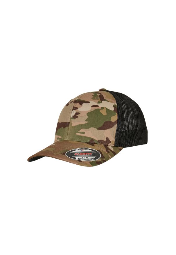 FLEXFIT - Czapka Flexfit Trucker Mesh. Kolor: wielokolorowy, zielony. Materiał: mesh