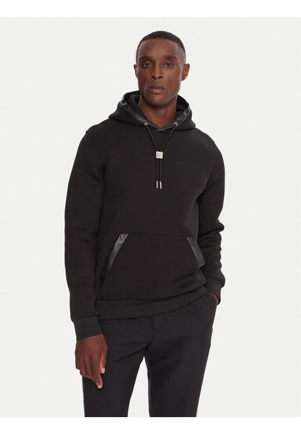 Karl Lagerfeld - KARL LAGERFELD Bluza 705039 554907 Czarny Regular Fit. Typ kołnierza: dekolt w karo. Kolor: czarny. Materiał: bawełna, syntetyk