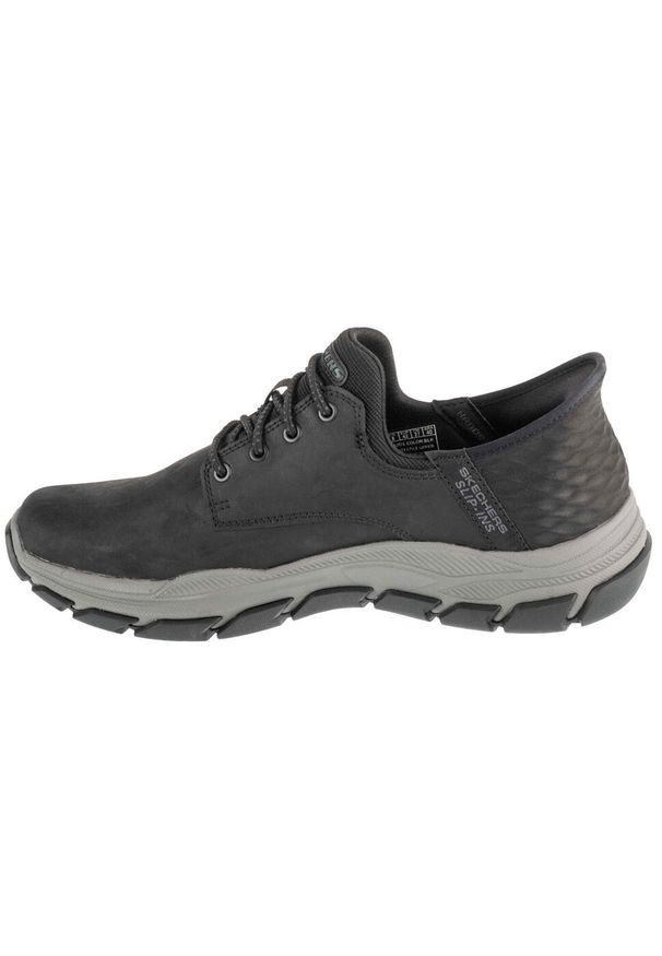skechers - Buty sportowe Sneakersy męskie, Slip-Ins: Respected - Garrett. Kolor: czarny. Sport: turystyka piesza
