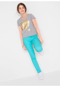 T-shirt dziewczęcy (2 szt.) bonprix jasnoszary melanż + pudrowy jasnoróżowy. Kolor: szary. Długość: długie. Wzór: melanż #3