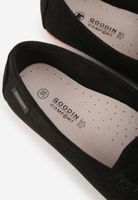 Born2be - Czarne Ażurowe Mokasyny ze Skórzaną Wkładką Ozdobione Przeszyciami Sylilise. Okazja: na co dzień. Kolor: czarny. Materiał: skóra. Wzór: ażurowy, aplikacja. Styl: casual, klasyczny #3