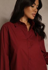 Renee - Bordowa Koszula z Bawełny o Klasycznym Fasonie Lilianesa. Okazja: na co dzień. Typ kołnierza: kołnierzyk klasyczny. Kolor: czerwony. Materiał: bawełna. Długość rękawa: długi rękaw. Długość: długie. Styl: klasyczny #2
