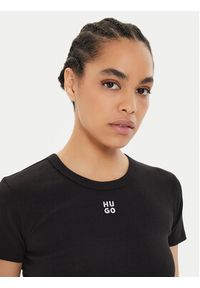 Hugo T-Shirt Delanor 50512000 Czarny Slim Fit. Kolor: czarny. Materiał: bawełna