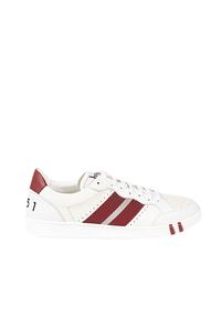 Bally Sneakersy "Wissal" | 6231628 | Wissal | Mężczyzna | Biały, Bordowy. Kolor: biały, czerwony, wielokolorowy. Materiał: skóra. Wzór: aplikacja, nadruk