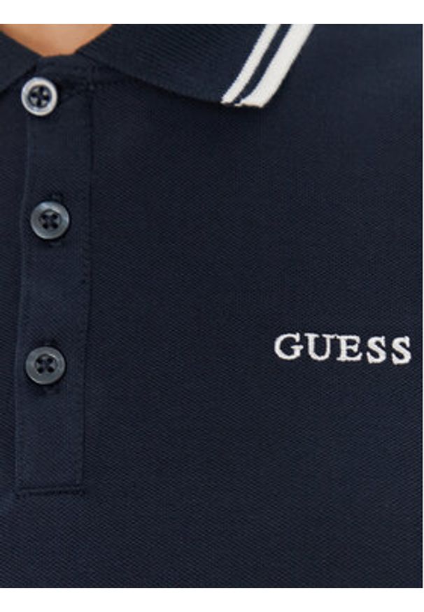 Guess Sukienka codzienna V5GK04 KCOK1 Granatowy Regular Fit. Okazja: na co dzień. Kolor: niebieski. Materiał: bawełna. Typ sukienki: proste. Styl: casual
