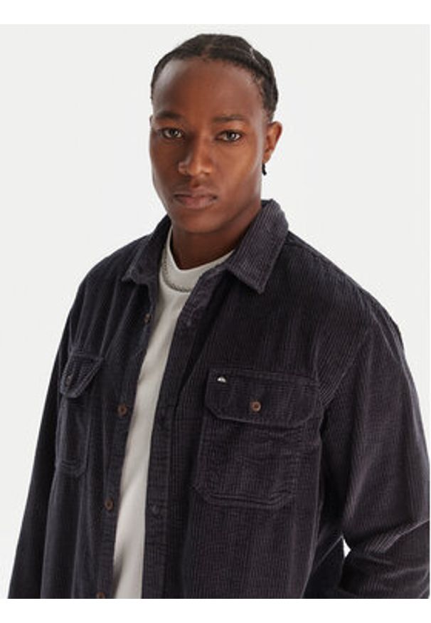 Quiksilver Koszula Venture Cord EQYWT04646 Granatowy Regular Fit. Kolor: niebieski. Materiał: bawełna