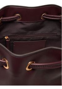 Calvin Klein Torebka Bold Ck Large Bucket Bag LV04F3232G Bordowy. Kolor: czerwony. Materiał: skórzane