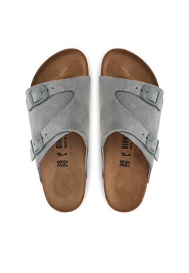 Birkenstock Klapki Zürich 1029166 Zielony. Kolor: zielony. Materiał: zamsz, skóra