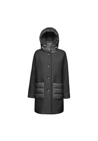 Długi polar damski Geox Calithe. Kolor: czarny. Materiał: polar. Długość: długie #1