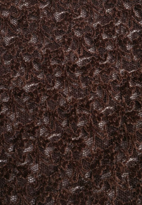 Renee - Brązowa Bluzka Longsleeve z Koronki z Asymetrycznym Dekoltem Liwedisa. Okazja: na randkę, na imprezę. Kolor: brązowy. Materiał: koronka. Długość rękawa: długi rękaw. Długość: długie. Wzór: koronka