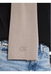 Calvin Klein Szalik Embroidery Fine K60K612601 Beżowy. Kolor: beżowy. Materiał: bawełna, materiał #3