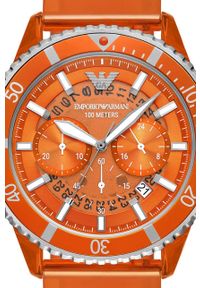 Emporio Armani zegarek męski kolor pomarańczowy. Kolor: pomarańczowy #2
