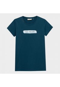 outhorn - T-shirt z nadrukiem damski. Okazja: na co dzień. Materiał: jersey, bawełna. Wzór: nadruk. Styl: casual, klasyczny #5