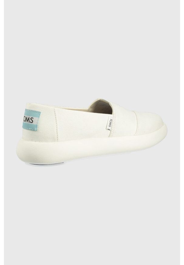 Toms espadryle Alpargata Mallow kolor biały. Nosek buta: okrągły. Kolor: biały. Materiał: guma, materiał. Wzór: gładki