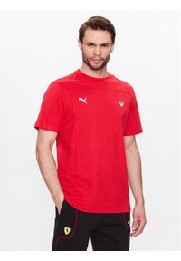 Puma T-Shirt Ferrari Style 538332 Czerwony Regular Fit. Kolor: czerwony. Materiał: bawełna