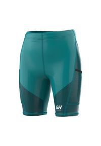 Legginsy krótkie do biegania damskie EXTREME HOBBY 1/3 MOOD. Kolor: niebieski. Materiał: poliester, elastan. Długość: krótkie. Sport: kolarstwo