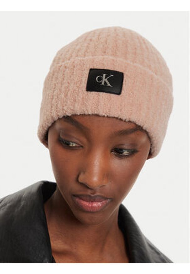 Calvin Klein Czapka Hardware K60K612652 Różowy. Kolor: różowy. Materiał: akryl
