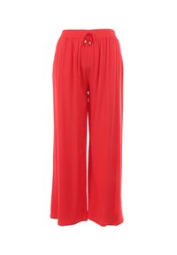 Born2be - Czerwone Spodnie Sharrill. Kolor: czerwony. Materiał: wiskoza. Długość: długie. Wzór: gładki, jednolity, aplikacja. Styl: elegancki #4