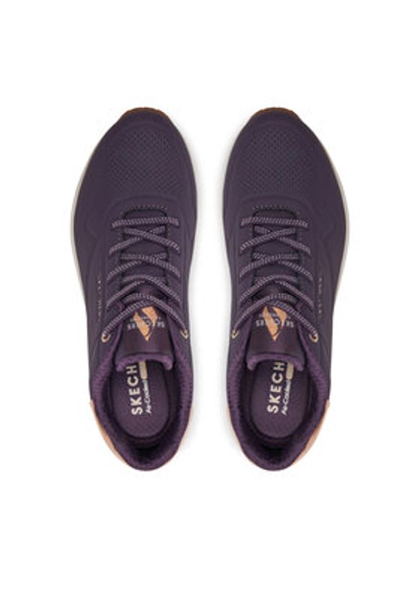 skechers - Skechers Sneakersy 155196/DKPR Fioletowy. Kolor: fioletowy. Materiał: skóra