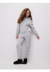 Reserved - Spodnie dresowe ze ściągaczem - jasnoszary. Kolor: szary. Materiał: dresówka