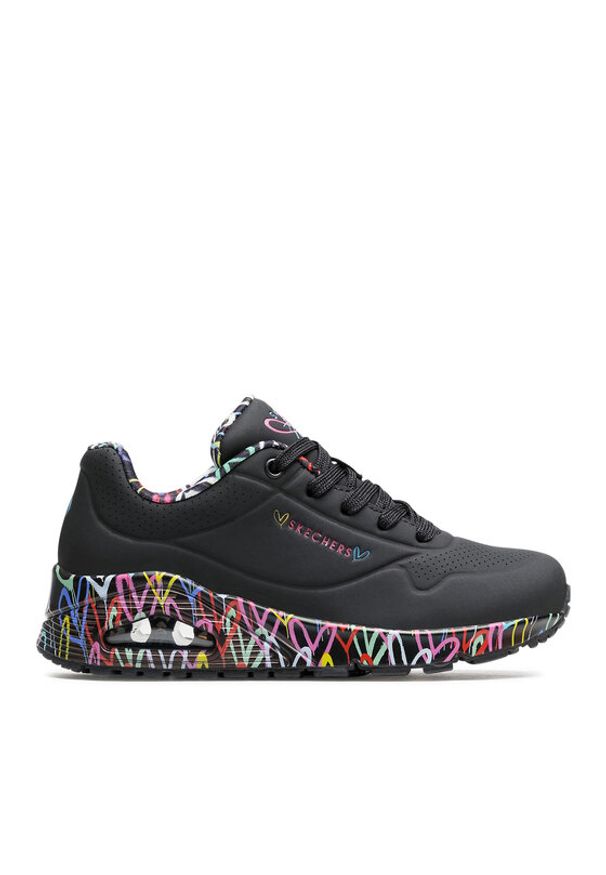 skechers - Skechers Sneakersy Loving Love 155506/BBK Czarny. Kolor: czarny. Materiał: skóra