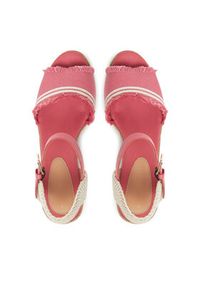 TOMMY HILFIGER - Tommy Hilfiger Espadryle Fringe Canvas Medium Wedge FW0FW08879 Różowy. Kolor: różowy. Materiał: materiał
