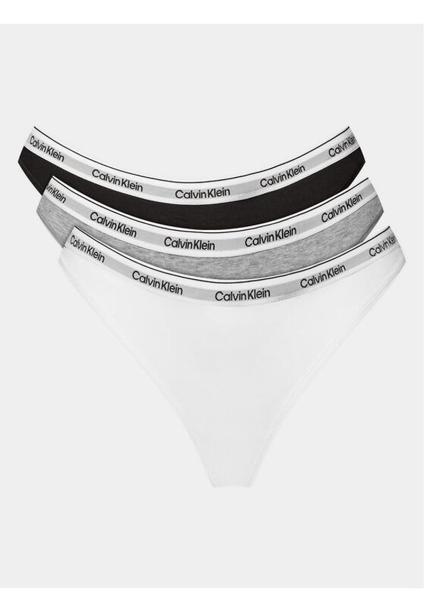 Calvin Klein Underwear Komplet 3 par stringów 000QD5209E Kolorowy. Materiał: bawełna. Wzór: kolorowy