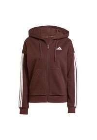 Adidas - Damska bluza dresowa adidas Essentials 3-Stripes. Kolor: brązowy, biały, wielokolorowy. Materiał: dresówka. Sport: fitness #1