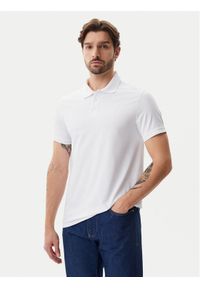Calvin Klein Jeans Polo LV040HM281 Biały Regular Fit. Typ kołnierza: polo. Kolor: biały. Materiał: syntetyk, bawełna