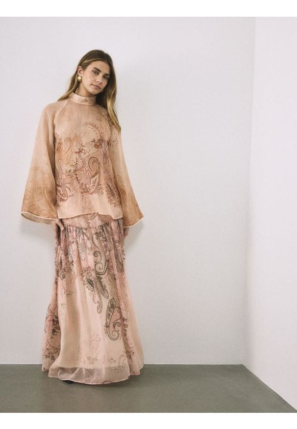 Reserved - Wzorzysta spódnica - wielobarwny. Materiał: tkanina