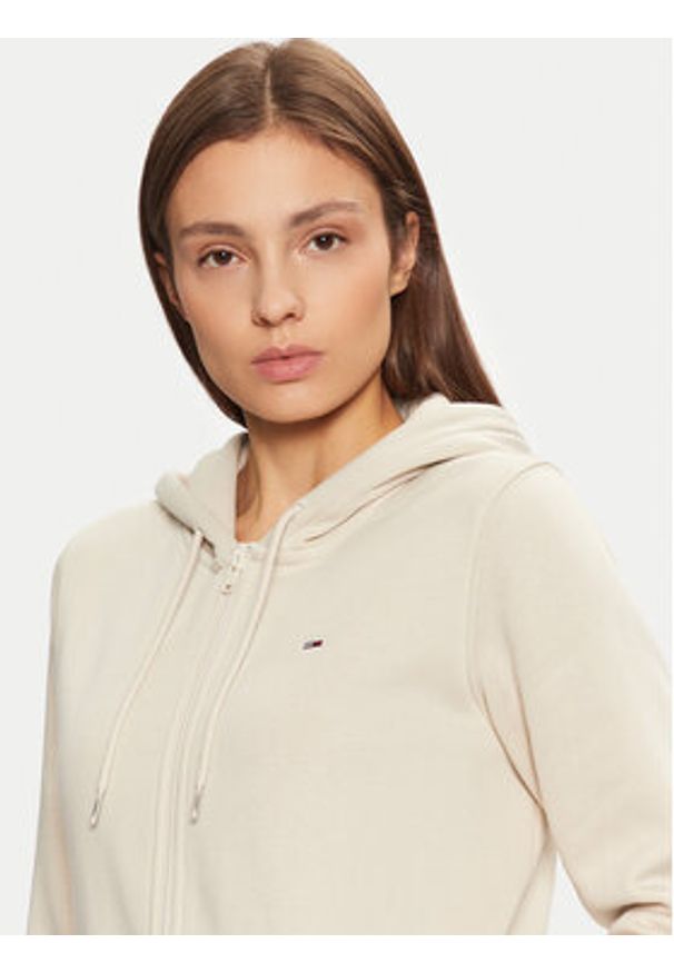 Tommy Jeans Bluza Flag DW0DW19729 Beżowy Regular Fit. Kolor: beżowy. Materiał: bawełna
