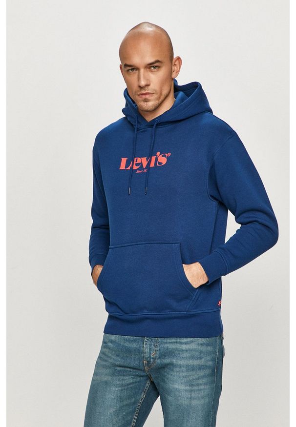 Levi's® - Levi's - Bluza. Okazja: na spotkanie biznesowe, na co dzień. Kolor: niebieski. Wzór: nadruk. Styl: casual, biznesowy