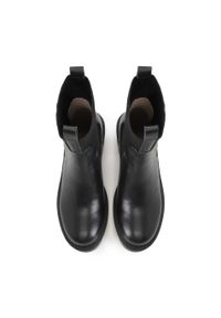 Kazar - Czarne botki damskie. Kolor: czarny. Materiał: tkanina, skóra. Szerokość cholewki: normalna. Obcas: na obcasie. Wysokość obcasa: średni #3