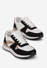 Born2be - Biało-Czarne Sneakersy z Wstawkami Willamina. Wysokość cholewki: przed kostkę. Kolor: biały, czarny. Materiał: materiał. Szerokość cholewki: normalna #4