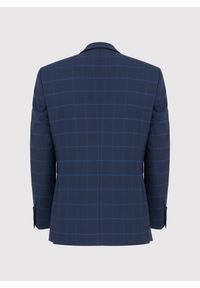 Pako Lorente - PAKO LORENTE – Granatowa marynarka garniturowa w niebieską kratkę. Okazja: na wesele, na ślub cywilny, na komunię. Kolor: niebieski. Materiał: poliester, wełna, lycra. Wzór: kratka #8