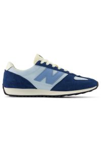 Buty unisex New Balance U471AO – niebieskie. Kolor: niebieski. Materiał: zamsz. Szerokość cholewki: normalna. Wzór: jodełka. Sezon: lato