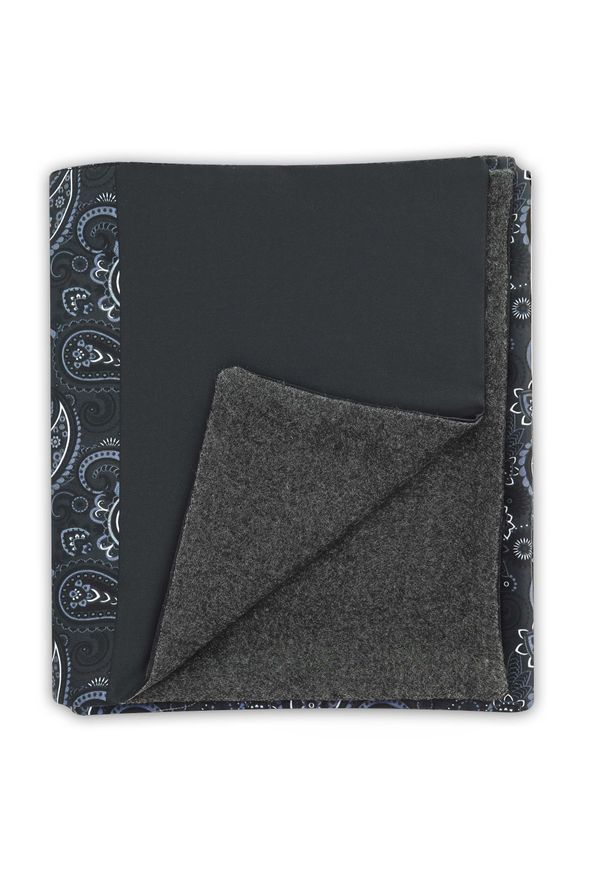 Adam Collection - Elegancki szary szal do płaszcza w paisley L29. Kolor: szary. Materiał: wiskoza, tkanina. Wzór: paisley. Styl: elegancki