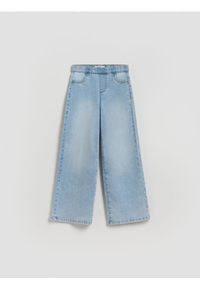 Reserved - Elastyczne jeansy wide leg - niebieski. Kolor: niebieski