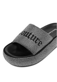 Juicy Couture Klapki CEO-WSS21515-04 Czarny. Kolor: czarny. Materiał: materiał #8