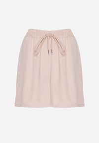 Renee - Beżowe Szorty z Wiskozą High Waist Puvione. Okazja: na co dzień. Stan: podwyższony. Kolor: beżowy. Materiał: wiskoza. Styl: casual #3
