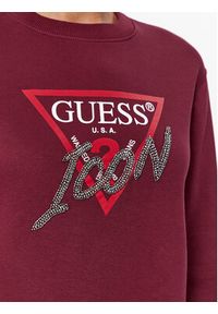 Guess Bluza W3BQ14 KB681 Bordowy Regular Fit. Kolor: czerwony. Materiał: bawełna #5