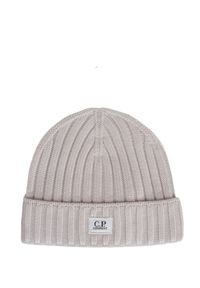 CP Company - Wełniana czapka C.P. Company ACCESSORIES KNIT CAP. Materiał: wełna. Wzór: aplikacja #1