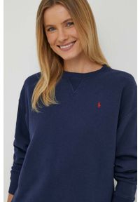 Polo Ralph Lauren bluza damska kolor granatowy gładka. Typ kołnierza: polo. Kolor: niebieski. Wzór: gładki #5